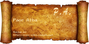 Paor Alba névjegykártya
